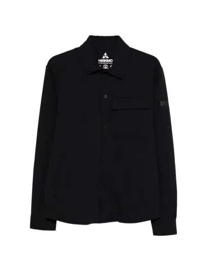 Hèskimo Buttoned Patch-pocket Jacket In Black