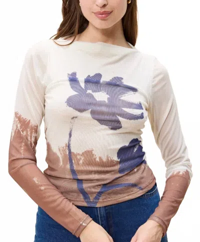 Cleobella Sandie Long Sleeve Top In Beige In Multi