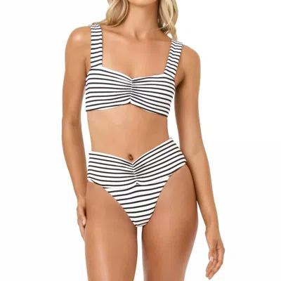 L*space Marlee Bikini Swim Top In Sail Along Stripe In Multi
