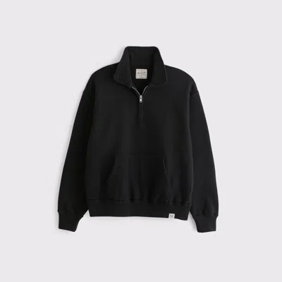Abercrombie & Fitch Heritage Heavyweight Half-zip Fleece In Brown