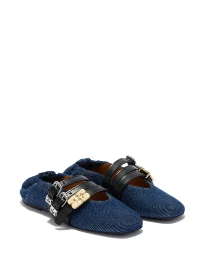 Ganni Sue Triple Ballerina Woman Blue In Multi