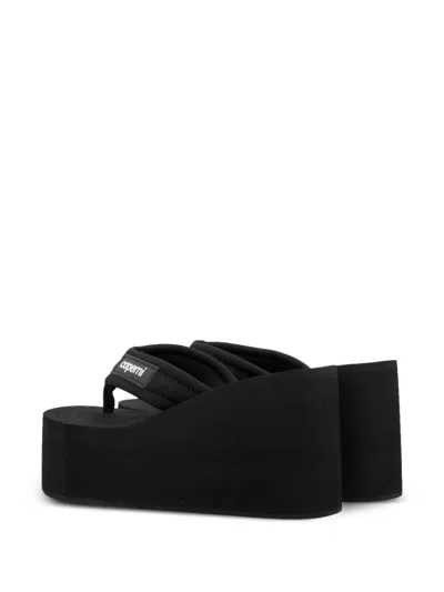 Coperni Platform Sole Open Toe Flat Slides In Black