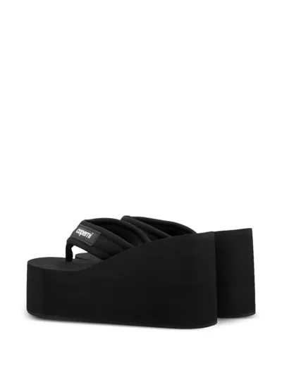 Coperni Platform Sole Open Toe Flat Slides In Black