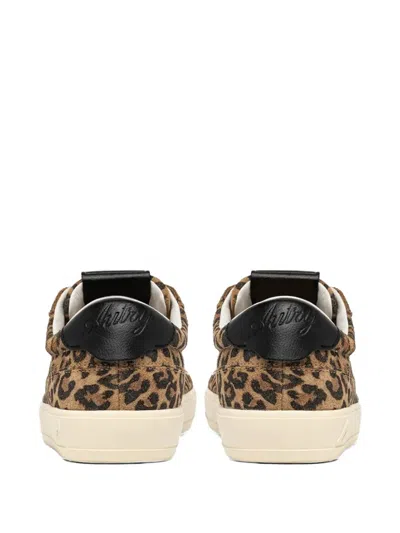Autry Windscape Low Sneakers In Leopard And Black Suede In Animal Print