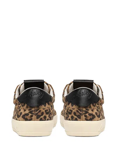 Autry Windscape Low Sneakers In Leopard And Black Suede In Animal Print