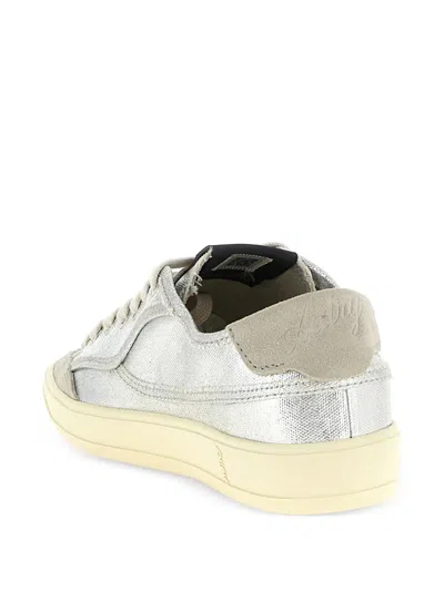 Autry Windscape Low Silver Canvas Suede Cow Leather Rubber Sneakers In Gray