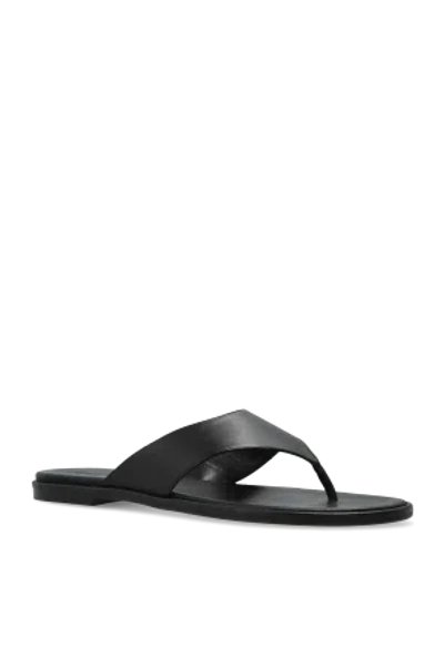 Aeyde Minimalist Wide Strap Toe Post Sandals In Black
