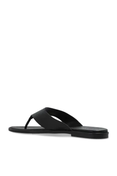 Aeyde Minimalist Wide Strap Toe Post Sandals In Black