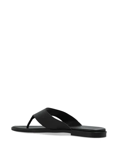 Aeyde Minimalist Wide Strap Toe Post Sandals In Black