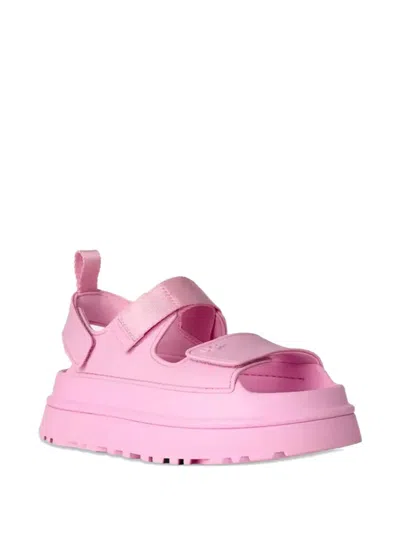 Ugg Sandals Open Toe Platform Sole Pull Tab In Pink