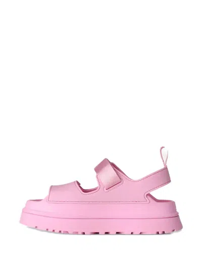 Ugg Sandals Open Toe Platform Sole Pull Tab In Pink