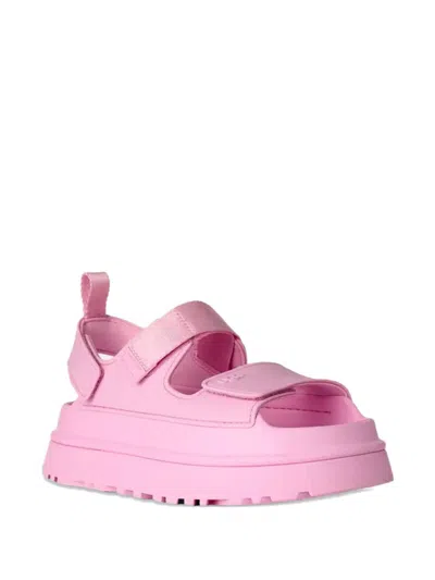 Ugg Sandals Open Toe Platform Sole Pull Tab In Pink