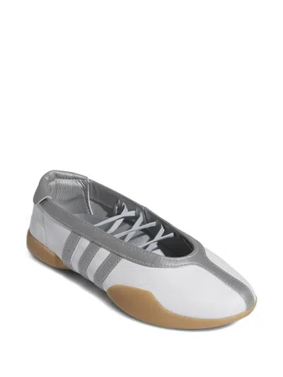 Adidas Originals Taekwondo Mei Ballet Metallic Leather-trimmed Leather Sneakers In Silver