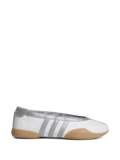 Adidas Originals Taekwondo Mei Ballet Metallic Leather-trimmed Leather Sneakers In Silver