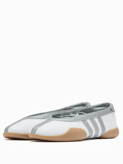 Adidas Originals Taekwondo Mei Ballet Metallic Leather-trimmed Leather Sneakers In Silver