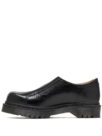 Dr. Martens Rejena Mj Analine Croc Emboss Woman Loafers Black Size 7 Leather
