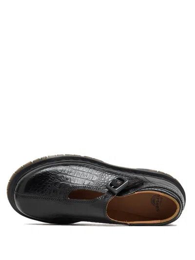 Dr. Martens Rejena Mj Analine Croc Emboss Woman Loafers Black Size 7 Leather