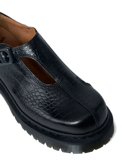 Dr. Martens Rejena Mj Analine Croc Emboss Woman Loafers Black Size 7 Leather