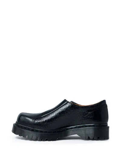 Dr. Martens Rejena Mj Analine Croc Emboss Woman Loafers Black Size 7 Leather