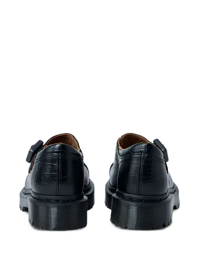 Dr. Martens Rejena Mj Analine Croc Emboss Woman Loafers Black Size 7 Leather