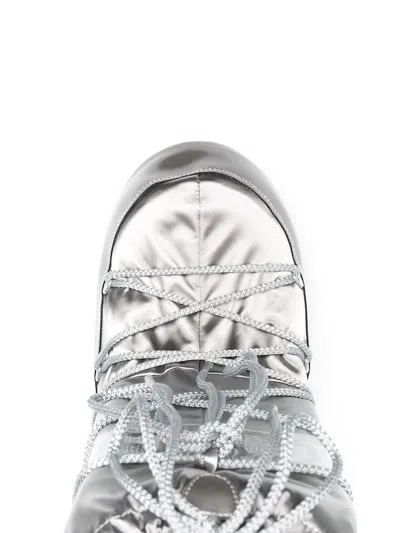 Moon Boot Mb Icon Glance Woman Boot Light Grey Size 8-9.5 Polyamide, Polyester, Pvc - Polyvinyl Chlo In Metallic