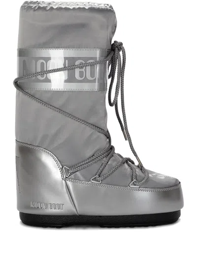 Moon Boot Mb Icon Glance Woman Boot Light Grey Size 8-9.5 Polyamide, Polyester, Pvc - Polyvinyl Chlo In Metallic