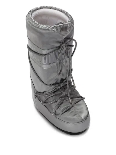 Moon Boot Mb Icon Glance Woman Boot Light Grey Size 8-9.5 Polyamide, Polyester, Pvc - Polyvinyl Chlo In Metallic