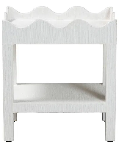 Baxton Studio Sebastian Grasscloth Scalloped End Table In Multi