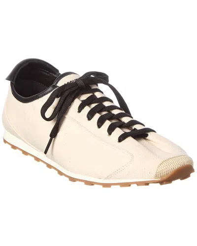 Jacquemus The Tennis Leather-trimmed Suede Sneakers In Neutral