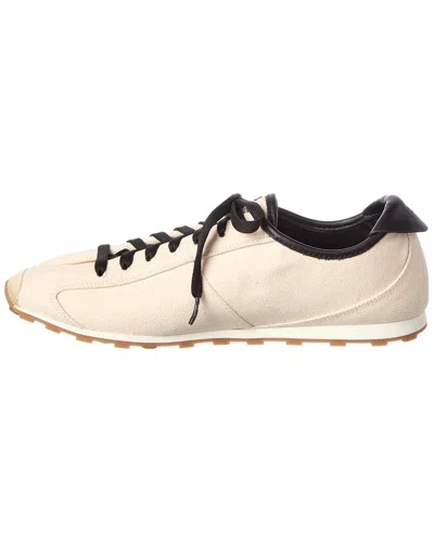 Jacquemus The Tennis Leather-trimmed Suede Sneakers In Neutral