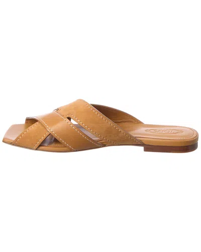 Tod's Women Brown Leather Sandals, 7.5/8.5 Luxury Sandals & Floaters For Women Darveys