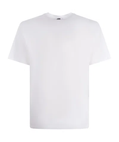 Herno Logo Patch Crewneck T-shirt In White