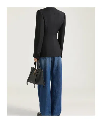 Givenchy Slashed Double-breasted Jacket In Wool And Mohair In Black
