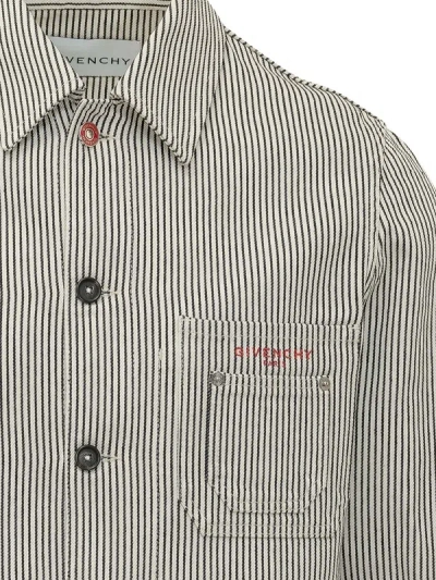 Givenchy Collared Long-sleeved Casual Jacket In Gray