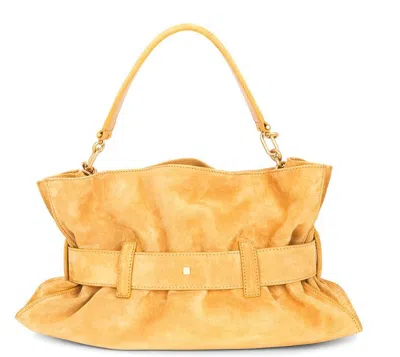 Balmain Solid Color Shoulder Bag In Yellow