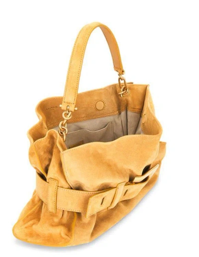 Balmain Solid Color Shoulder Bag In Yellow