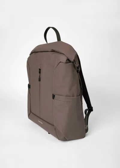 Paul Smith Roll-top Backpack In Brown