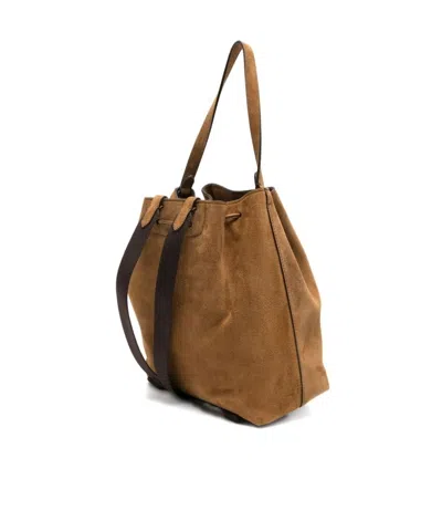 The Row Drawstring-fastening Suede Backpack In Brown