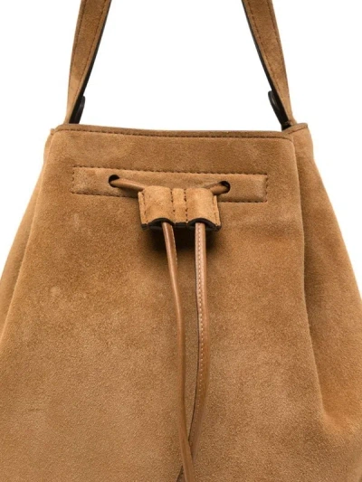 The Row Drawstring-fastening Suede Backpack In Brown