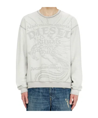 Diesel Sweatshirt With Dévoré Print In Gray
