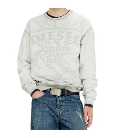 Diesel Sweatshirt With Dévoré Print In Gray