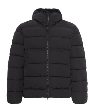 C.p. Company C.p.company Midnight Blue Nylon Down Jacket In Black