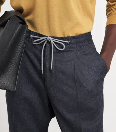 Corneliani Virgin Wool-blend Drawstring Trousers In Multi