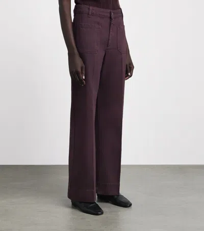 Victoria Beckham Alina High Waist Wide Leg Jeans In Burgundy