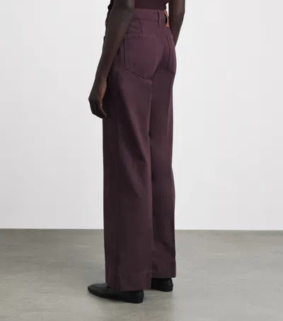 Victoria Beckham Alina High Waist Wide Leg Jeans In Burgundy
