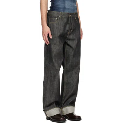 Represent Black Selvedge Denim Jeans In Multi
