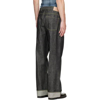 Represent Black Selvedge Denim Jeans In Multi