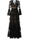 ZUHAIR MURAD lace flared gown,DRYCLEANONLY