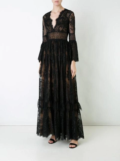 Shop Zuhair Murad Lace Flared Gown