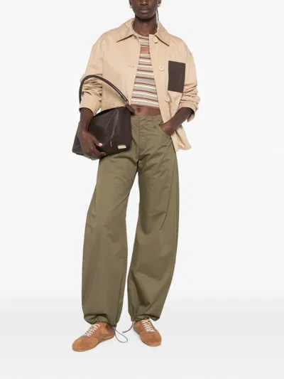 Loewe Leather-patch Drawstring Jacket In Neutral